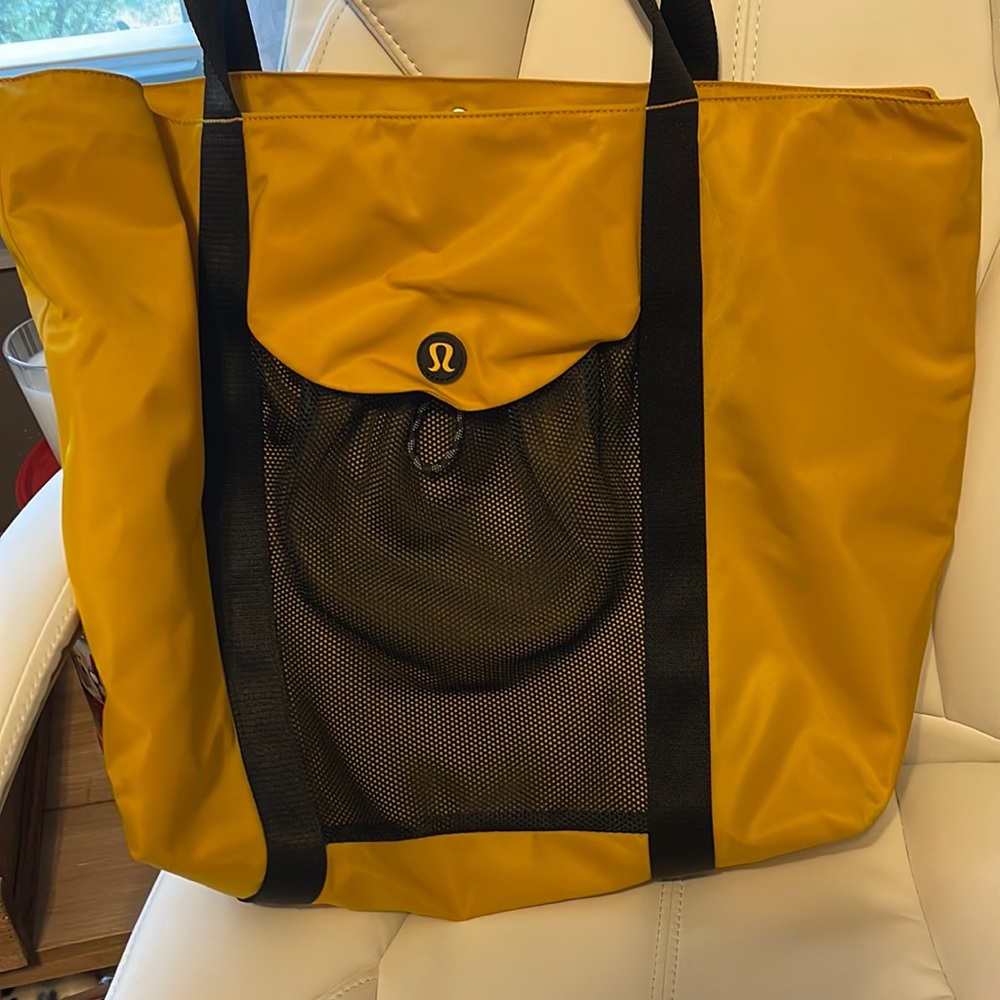 lululemon athletica Mustard Yellow and Black Tote